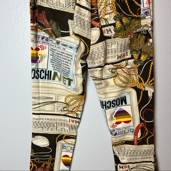 MOSCHINO Vintage 1995 “MoschiNET” Apple Computer High Waist Skinny Jeans size 28 - Picture 4 of 15